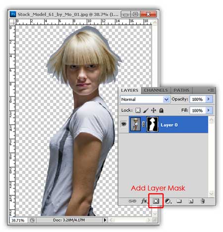 Add layer mask Seleksi Rambut Photoshop, Dengan Hasil Detail