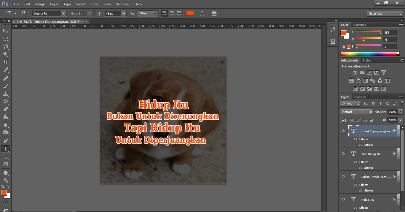 Cara Buat Kata Mutiara Dengan Menggunakan Adobe Photoshop