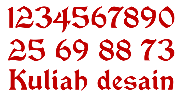 Font Angka Keren Untuk Nomor Start Balap