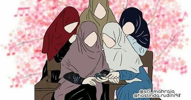 Gambar kartun Muslimah Sedih dan kecewa