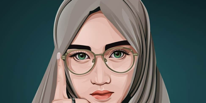 Kartun Muslimah Berkacamata di Indonesia